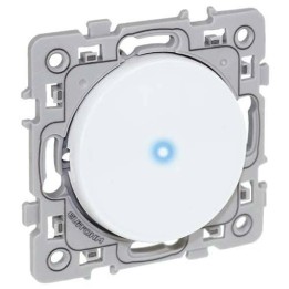 Eur'ohm Square - Bouton poussoir lumineux/témoin blanc - Réf : 60205
