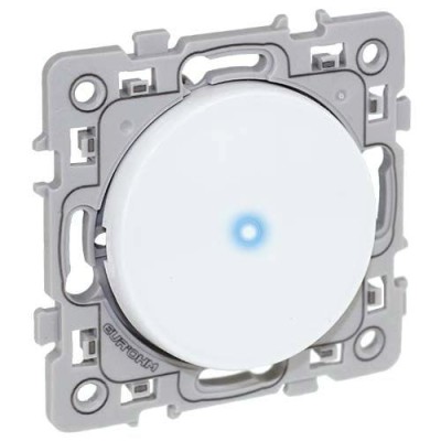 Eur'ohm Square - Bouton poussoir lumineux/témoin blanc - Réf : 60205