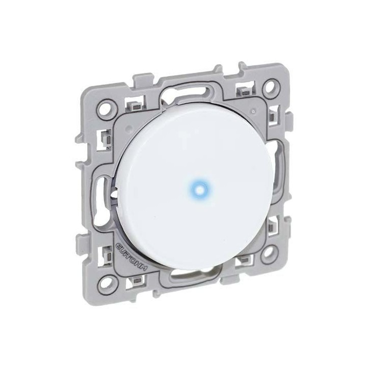 Eur'ohm Square - Bouton poussoir lumineux/témoin blanc - Réf : 60205