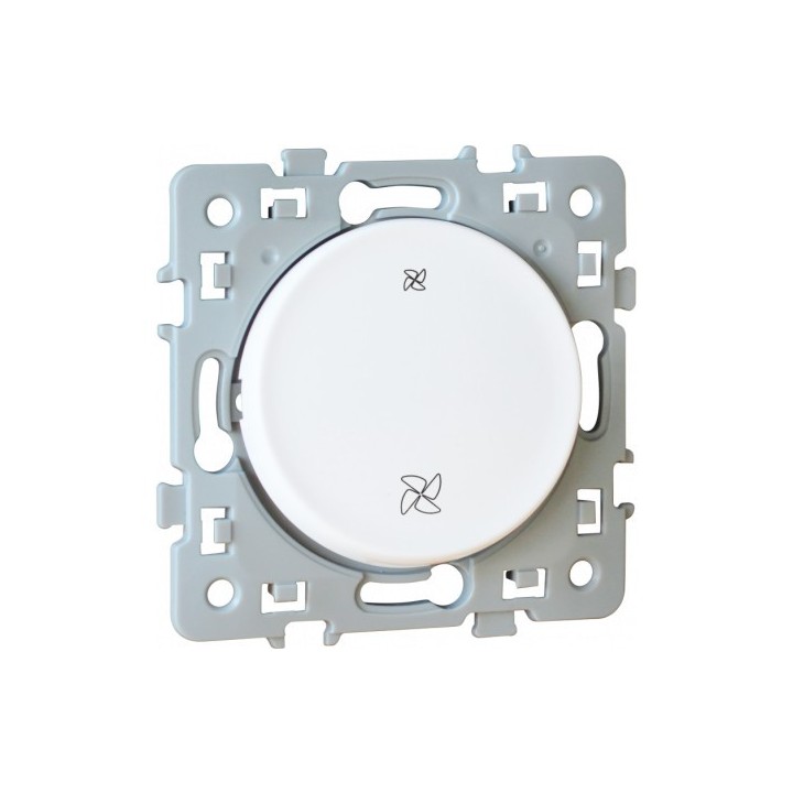 Eur'ohm Square - Interrupteur VMC blanc - Réf : 60218