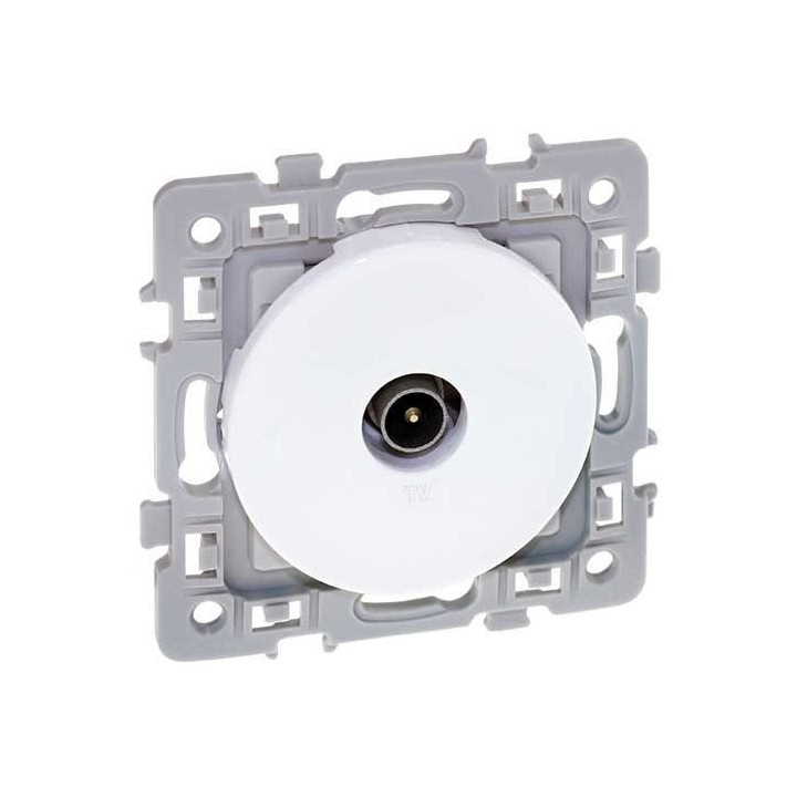 Eur'ohm Square - Prise TV blanc - Réf : 60264