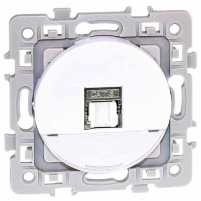 Eur'ohm Square - Prise RJ45 grade 2TV catégorie 6 STP blanc - Réf : 60272