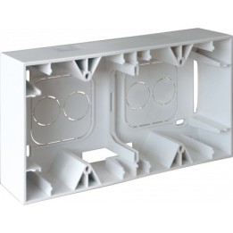 Eur'ohm Square - Cadre saillie double P40 blanc - Réf : 60281