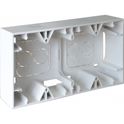 Eur'ohm Square - Cadre saillie double P40 blanc - Réf : 60281