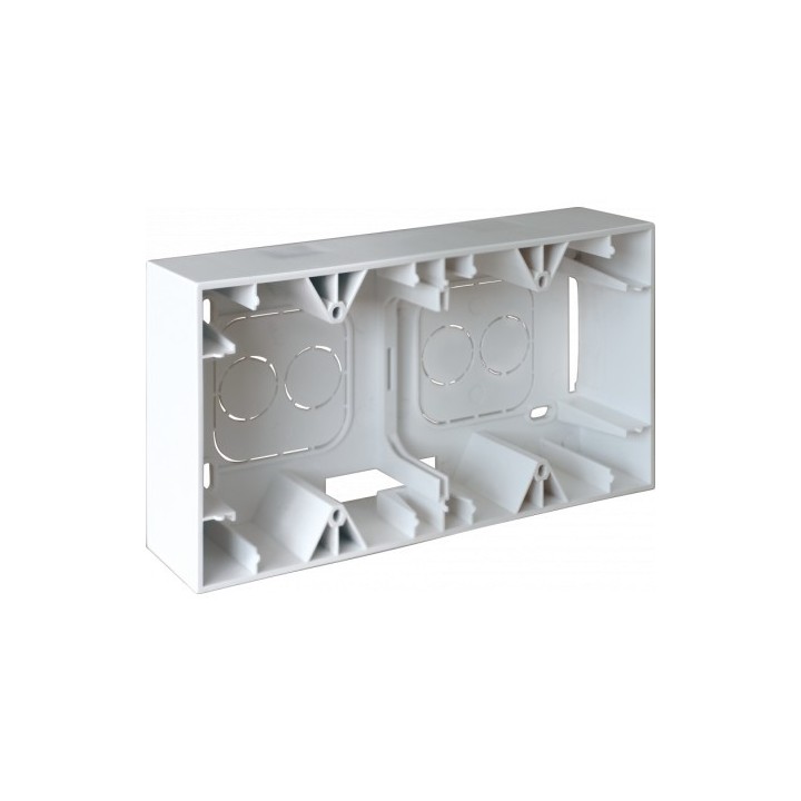 Eur'ohm Square - Cadre saillie double P40 blanc - Réf : 60281