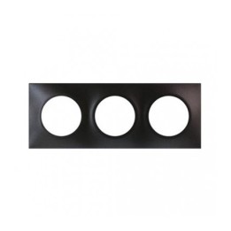 Eur'ohm Square - Plaque triple anthracite - Réf : 60398