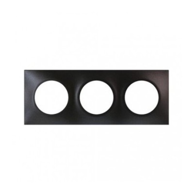 Eur'ohm Square - Plaque triple anthracite - Réf : 60398