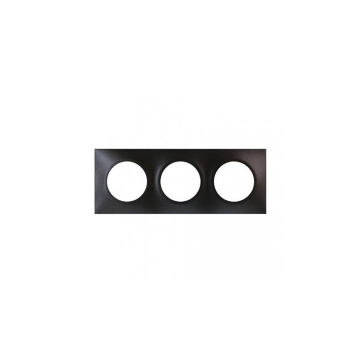 Eur'ohm Square - Plaque triple anthracite - Réf : 60398