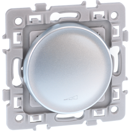 Eur'ohm Square - Interrupteur variateur 2 fils sans neutre silver - Réf : 60419