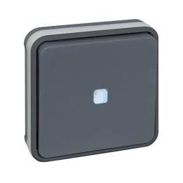 Eur'ohm Oxxo - Interrupteur va et vient lumineux étanche complet encastré anthracite IP55 - Réf : 60881