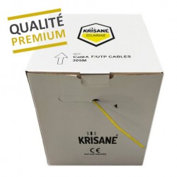 Krisane - Câble CAT6A F/UTP 4 pairs LSZH 100ohm jaune - carton de 305m - Réf : KRI305/1