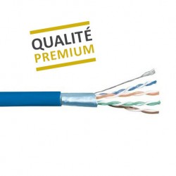 Câble multibrin Cat. 6 F/UTP 4 paires blindé bleu PVC - la couronne de 100  mètres