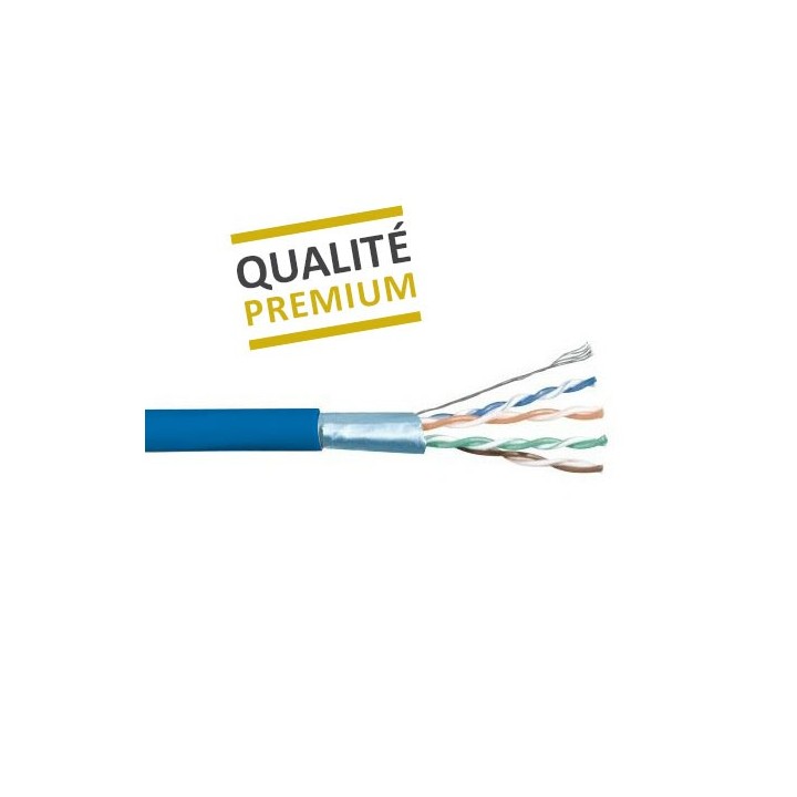 Krisane - Câble CAT6 F/UTP 4 pairs LSZH 100ohm bleu - coupe au mètre - Réf : KRI-CAT6-F/UTP-bleu