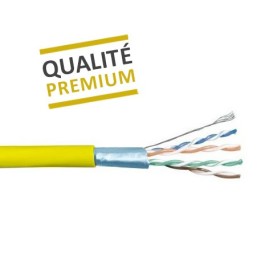 Krisane - Câble CAT6A F/UTP 4 pairs LSZH 100ohm jaune - coupe au mètre - Réf : KRI-CAT6A-F/UTP-jaune