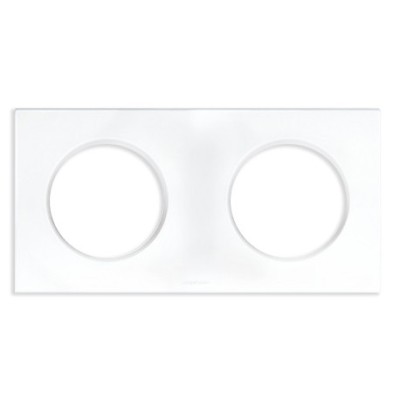 Eur'ohm Square - Plaque double blanc - Réf : 60297