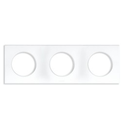Eur'ohm Square - Plaque triple blanc - Réf : 60298