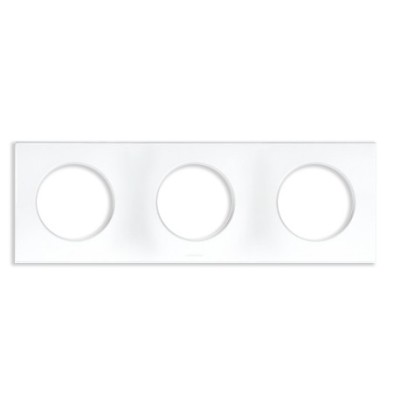 Eur'ohm Square - Plaque triple blanc - Réf : 60298