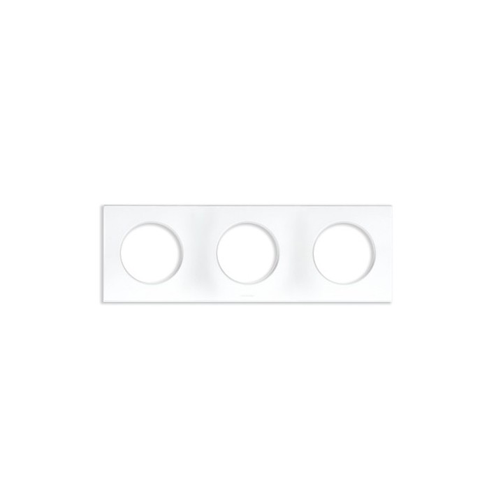 Eur'ohm Square - Plaque triple blanc - Réf : 60298