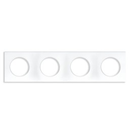 Eur'ohm Square - Plaque quadruple blanc - Réf : 60299