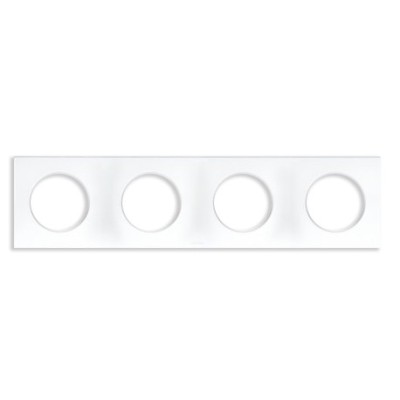 Eur'ohm Square - Plaque quadruple blanc - Réf : 60299