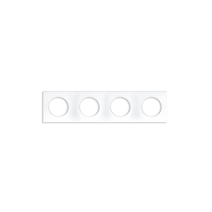 Eur'ohm Square - Plaque quadruple blanc - Réf : 60299