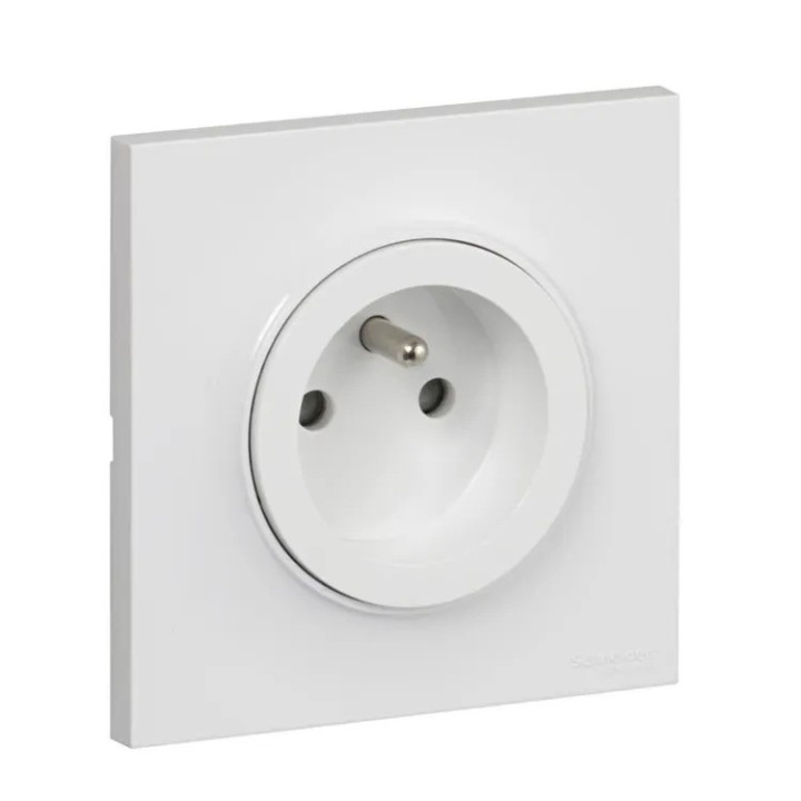 Schneider Odace - Lot de 5 prises 2P+T - Ensemble Blanc Complet - Réf : SCHS520059-L