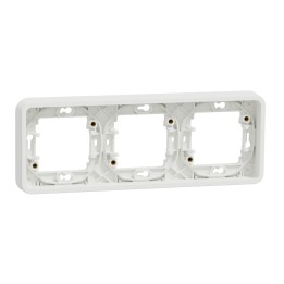 Schneider Mureva Styl - Cadre 3 postes horizontal encastré - IP55 blanc - Réf : MUR39109