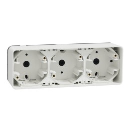 Schneider Mureva Styl - Boîte 3 postes horizontale saillie - IP55 blanc - Réf : MUR39913