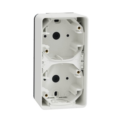 Schneider Mureva Styl - Boîte 2 postes verticale saillie - IP55 blanc - Réf : MUR39912