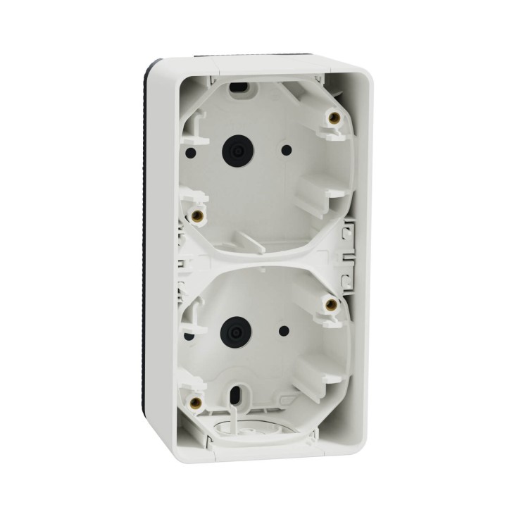 Schneider Mureva Styl - Boîte 2 postes verticale saillie - IP55 blanc - Réf : MUR39912
