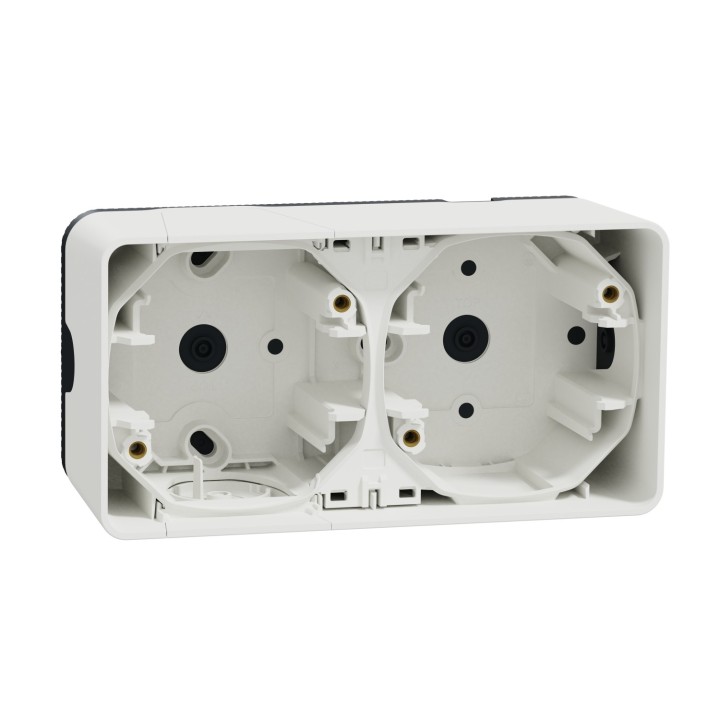 Schneider Mureva Styl - Boîte 2 postes verticale saillie - IP55 blanc - Réf : MUR39914