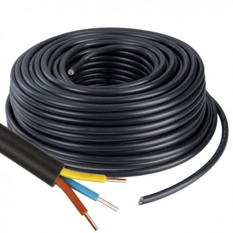 Câble électrique 3G 1.5 mm² U1000R2V, L.50 M noir
