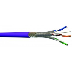 Câble CAT7 S/FTP 4 pairs LSZH 600MHz - Coupe au Mètre - Réf : CAT7-S/FTP-4P-violet