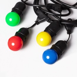 Krisane - Guirlande multicolore - 10M - 10 ampoules - IP44 - réf : KRI30101