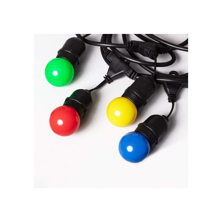 Krisane - Guirlande multicolore - 10M - 10 ampoules - IP44 - réf : KRI30101