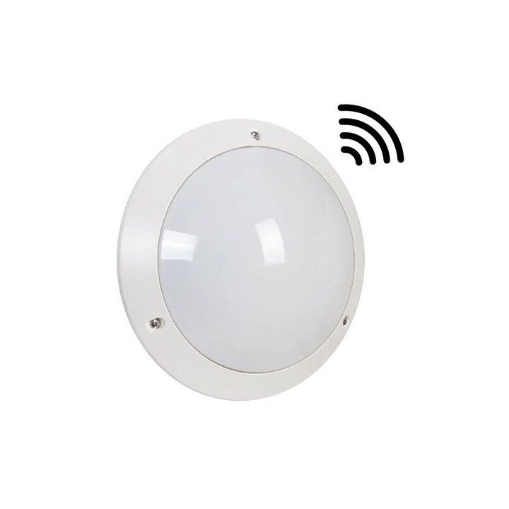 Krisane - Hublot LED rond avec détecteur - 15W - Blanc - 4000°K - IP54 - Réf : KRI29802