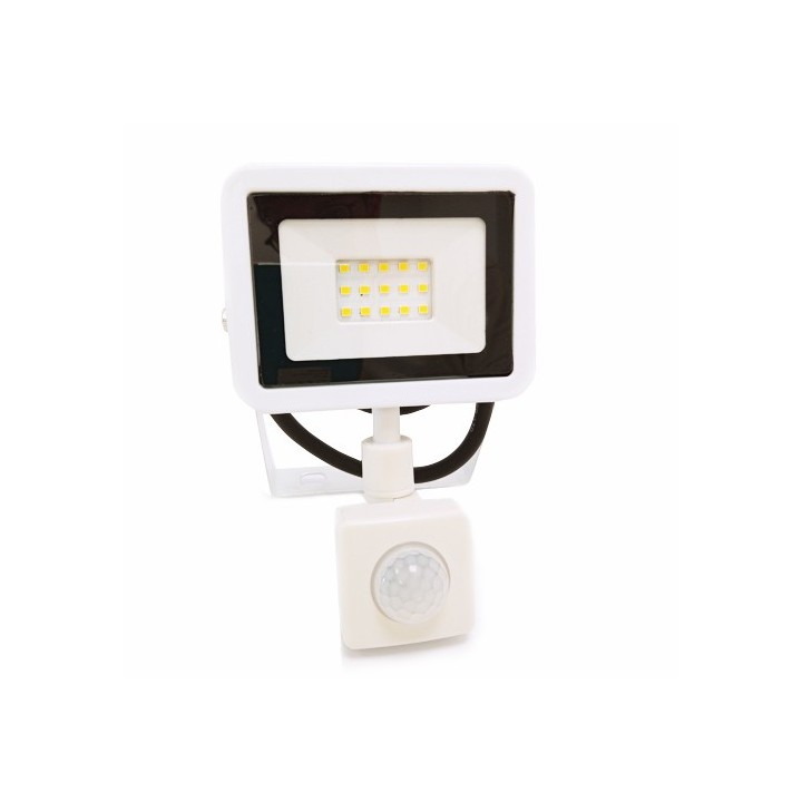 Krisane - Projecteur LED - 10W - 4000°K - Blanc - avec détecteur - Réf : KRI29761