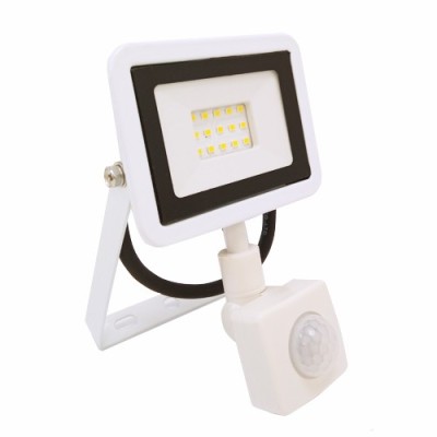 Krisane - Projecteur LED - 10W - 4000°K - Blanc - avec détecteur - Réf : KRI29761