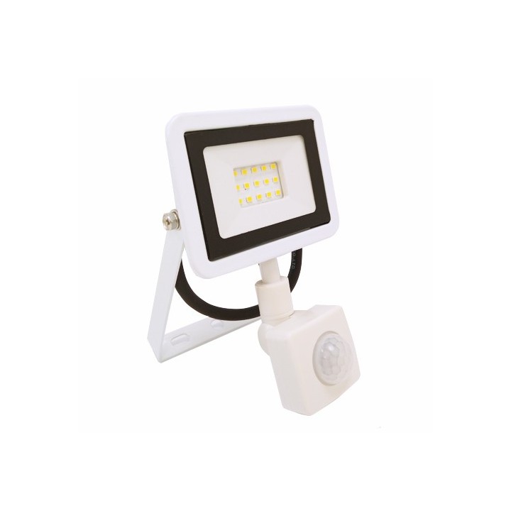 Krisane - Projecteur LED - 10W - 4000°K - Blanc - avec détecteur - Réf : KRI29761