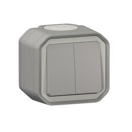 Legrand - Commande double étanche pour réaliser 3 fonctions Plexo IP55 IK08 complet saillie - gris - Réf : 069715L