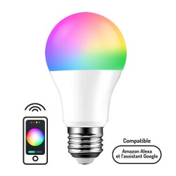 Krisane - Ampoule LED connectée WIFI - E27 - 14W - 2700/6400°K- RGB - réf : KRI25040