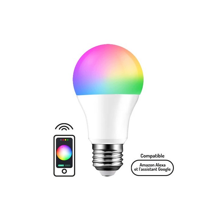Krisane - Ampoule LED connectée WIFI - E27 - 14W - 2700/6400°K- RGB - réf : KRI25040