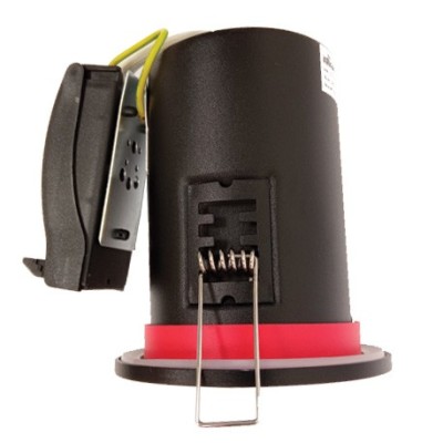 Krisane - Support spot fixe - recouvrable - 1/4 de tour - avec douille GU10 - IP65 - noir - Réf : KRI20049