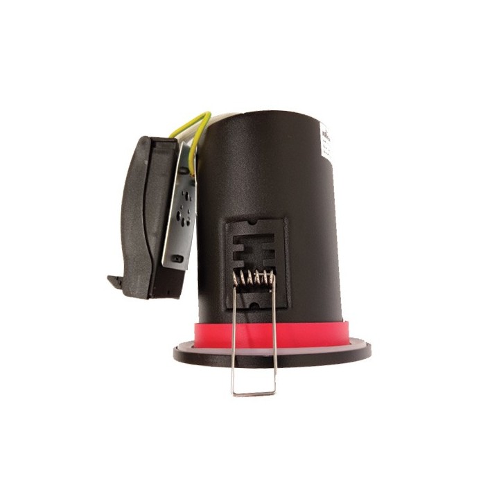 Krisane - Support spot fixe - recouvrable - 1/4 de tour - avec douille GU10 - IP65 - noir - Réf : KRI20049