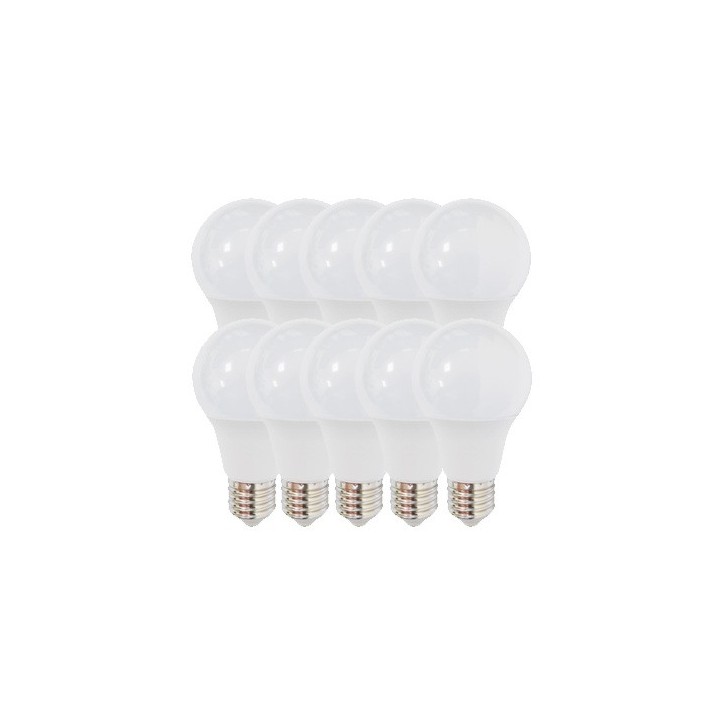 Krisane - lot de 10 ampoule LED E27 - 9W - blanc - 3000K - Réf: KRI24993(10)