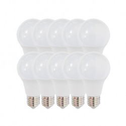 Krisane - lot de 10 ampoules LED E27 - 9W - blanc - 4000K - Réf: KRI24994(10)
