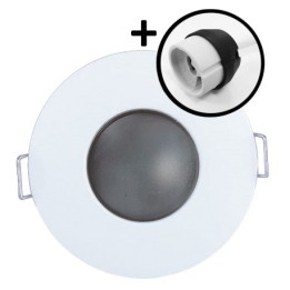 Krisane - Support spot BBC fixe - IP65 - blanc - Réf : KRI20028