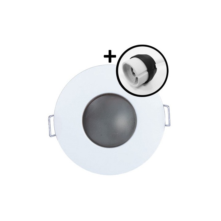Krisane - Support spot BBC fixe - IP65 - blanc - Réf : KRI20028