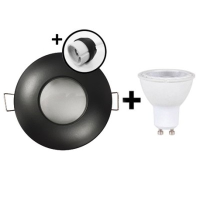 KIT Spot encastré - BBC fixe - 4000k - rond - noir mat - LED 5W - Réf: KRI40048