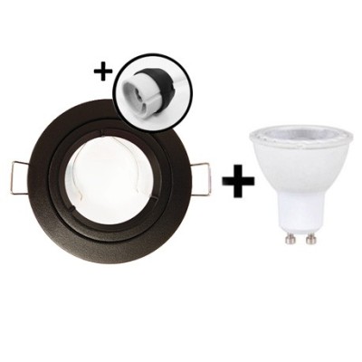 KIT Spot encastré - 1/4 tour - 3000k - IP 44 - fixe - blanc - LED 5W - Réf : KRI30045